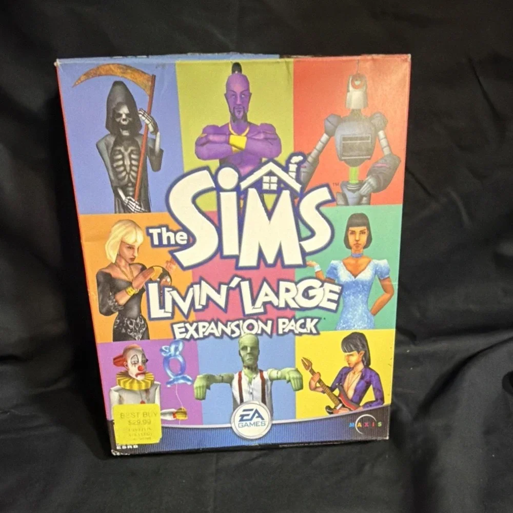 Vintage Maxis The Sims Livin' Large Expansion Pack PC CD-ROM Windows 95/98 (A54)